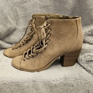 Mossimo Lace up faux suede heels